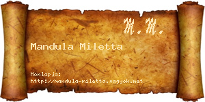 Mandula Miletta névjegykártya