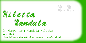 miletta mandula business card
